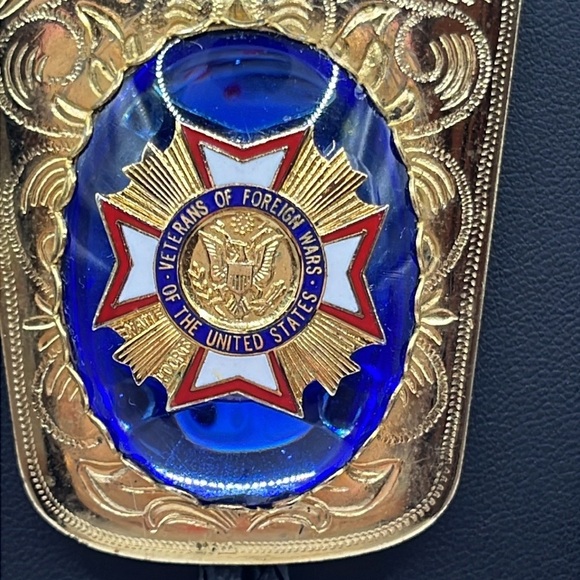 Bolo Tie with Western Accents Veterans of Foreign  Affairs USA  Metal Gold Tie - Picture 5 of 15